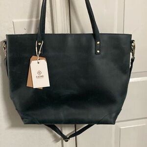 S Zone genuine leather tote purse